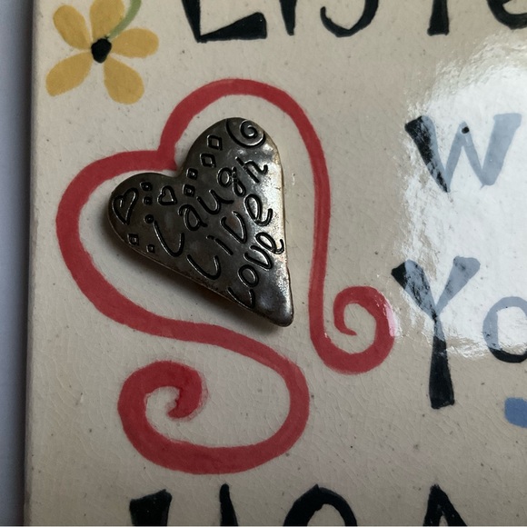 Listen With Your Heart Handmade Ceramic Tile - with Laugh Live Love Heart - Picture 8 of 9